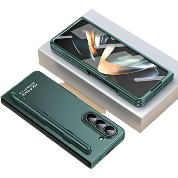 Galaxy Z Fold 5 Case, Hard PC Thin Shockproof Protective Phone Case for Samsung Galaxy Z Fold 5, Built-in S-Pen Holder (Green)