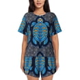 thumbnail image 1 of Balery Turtle Conjunto de Pijama para Mujer con Estampado, Dos Piezas de Manga Corta y Shorts, Ropa de Dormir Suave con Cuello Redondo y Bolsillos-Medium, 1 of 6