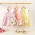 thumbnail image 4 of Zwiiyzr 2025 6M-3Y Infant Toddler Baby Girls Dress Trendy Cute Sleeveless Sweet Heart Print Dress Bag Set Yellow, 4 of 4