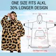 thumbnail image 4 of Oversized Wearable Blanket Hoodie,Beige and Black Of Leopard Print Sherpa Blanket Hoodie with Super Pockets,Super Warm Fuzzy Pullover for Women & Men, 4 of 6