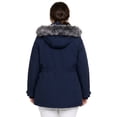 thumbnail image 3 of Wantdo Women's Big and Tall Winter Jacket Quilted Hooded Winter Coat Windproof Puffer Parka Jacket Navy 5XL, 3 of 8