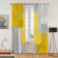 thumbnail image 2 of Yellow Abstract Kitchen Curtains Window Panels, Grey Geometric Oil Painting Vintage Gradient Insulated Window Treatment Curtain, Grommet Curtains for Bedroom/Living Room/Bathroom, 2 Piece 42"Wx84"L, 2 of 8