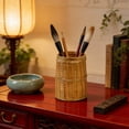 thumbnail image 6 of Leodye 1PCS Rattan Woven Bucket Organizer Pen Makeup Brush Holder Storage Basket for Bedroom Living Room office and Desktop Decor -4.41x3.62x3.07in, 6 of 6