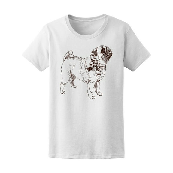 Cute Vintage Pug Dog Sketch T-Shirt Men -Image by Shutterstock, Male 3X-Large