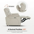 thumbnail image 3 of MCombo Zero Wall Hugger Power Recliner Chair for Small Space RV Living Room, Fabric (Beige), 3 of 9
