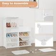 thumbnail image 5 of Shoe Rack Organizer 8 Tier Shoe Storage Cabinet with Door 32 Pair Tall Shoes Rack Expandable Free Standing Sturdy Plastic Easy Assembly Shoes Shelf for Closet Entryway Bedroom Hallway White, 5 of 6