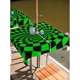 thumbnail image 2 of Outdoor Tablecloth with Umbrella Hole for Patio/Picnic/Party/Camping, Green Black Checkered Waterproof Table Cloth Square Cover Washable, Modern Abstract Art (54"x 54"), 2 of 9