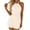 Beige, variant on Women's Solid Color Halter Romper Summer Ladies Backless Tie-Back Elastic Waist Short Jumpsuits with Side Pockets for Beach & Vacation