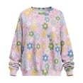 thumbnail image 4 of HELLHERO Flower Print Women Sweatshirt Oversized, Long Sleeve Pullover Tops Fall Fashion Crewneck Sweatshirt Size XXXL, 4 of 7