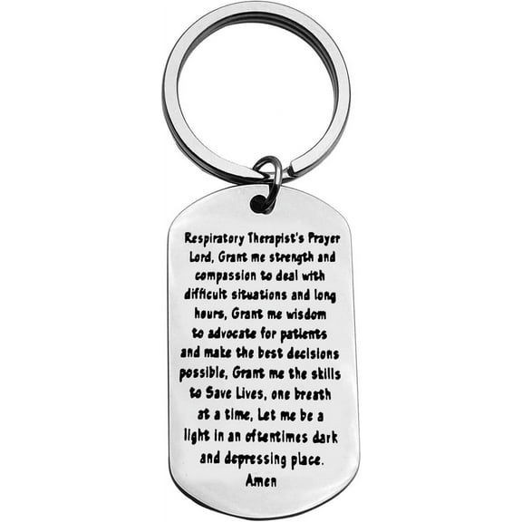 SHBOTO Respiratory Therapy Gifts for Men Women Therapist Prayer Keychain Respiratory Tech Keychain Gift for Graduates Birthday Graduation Present Therapist Present