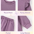 thumbnail image 6 of GYRATEDREAM Toddler Girls 2 Piece Outfits Ruffle Long Sleeve Pullover Sweatshirts and Sweatpants Fall Clothing Sets, 6 of 6