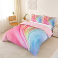thumbnail image 2 of jejeloiu Watercolor Stripes Geometric Queen Duvet Cover Set For Kids,Gradient Lines Design Bedding For Girls,Reversible,3pcs(No Comforter), 2 of 6