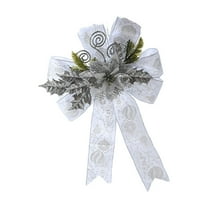 Luoshdecor Christmas Tree Topper Bow,Glitter Ribbon Poinsettia Flower Bow for Home, Wedding, Christmas, Holiday Decor