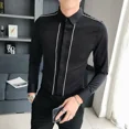 thumbnail image 4 of Camisas para hombre Camisa negra de negocios para hombre Empalmada Normal Asia Alta calidad Lujo Tops Moda de verano 2024 con mangas Venta genial I, 4 of 5