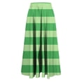 thumbnail image 3 of ameIAEA Women Elastic High Waist A-Line Skirts 2024 Fall Fashion Color Block Ruffle Midi Skirt, 3 of 5