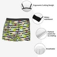 thumbnail image 6 of Bingfone Striped With Palm Tree Branches Men's Underwear - Casual Stretch Boxer Briefs-Large, 6 of 7