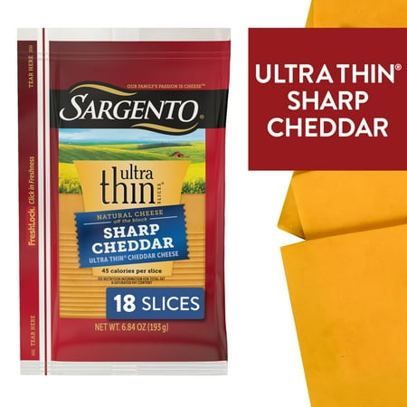 Sargento® Sharp Natural Cheddar Cheese Ultra Thin® Slices, 18 slices