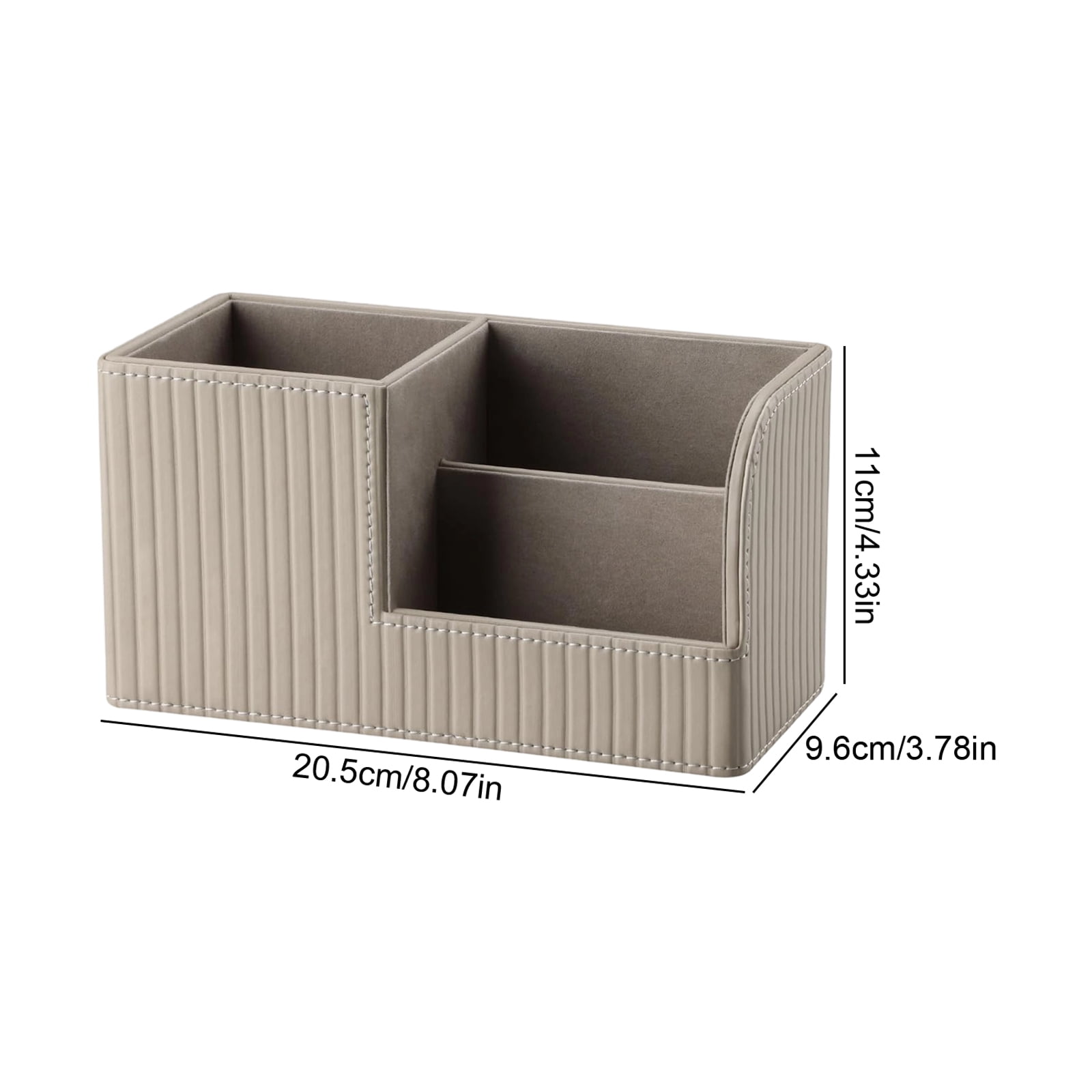 Leather Office Desk Organizer Pen Holder with Multi Compartments PU Storage Box for Pencils Markers Ruler Stationery