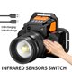 thumbnail image 4 of Toystoory IPX4 impermeable ajustable alto brillo faro Camping senderismo pesca nocturna detección cabeza linterna faro equipo al aire libre Iluminación y accesorios T8 Blanco 1pc Células Toystoory HA074454-01, 4 of 6
