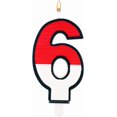 thumbnail image 1 of Birthday Candle, Cartoon Red and White Birthday Cake Candle Decorative Number Candle Cake Topper Candle Birthday Cake Decorations for Cartoon Birthday Party Supplies (Number 6), 1 of 7