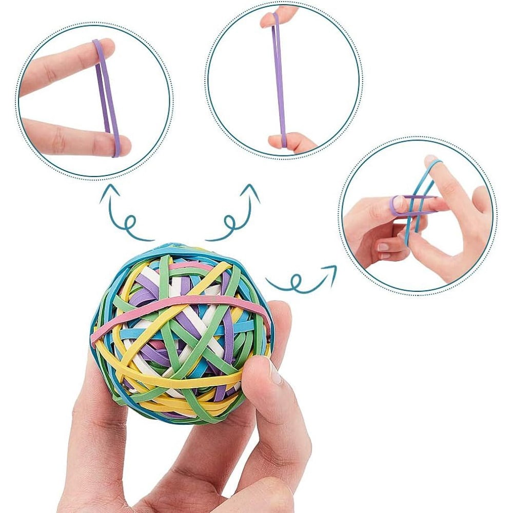Elastic Rubber Band Ball Colorful Ball: 50~60mm 5pcs/set for DIY