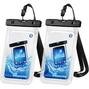 Universal Waterproof Phone Pouch Bag - Waterproof Case Compatible with iPhone 14 Pro Max/13/12/11/XR/X/SE/8/7, Galaxy S22/S21, IPX8 Dry Bag Vacation Essentials - 2 Pack