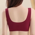 thumbnail image 4 of Women Plus Size Wireless Bra, Front Closure, Fixed Cups, Gathered Support, Seamless Beauty Back Comfort Daily Underwear Red-A L(L), 4 of 6