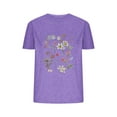 thumbnail image 1 of Camisetas de Verano de Mujer Pequeña Flor Impresa Cuello Redondo Manga Corta Superior, Verano Superior de las Mujeres, 1 of 4