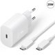 thumbnail image 1 of 25W White Type-C Charger with Cable, Compatible with Samsung Galaxy A25 A15 A05 A05s A35 A55, 1 of 3