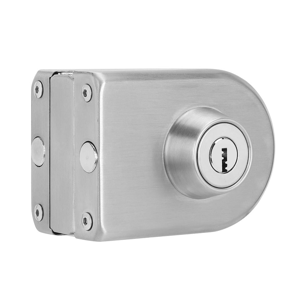 Stainless Iron Single Glass Door Lock Latch Home Office Security Lock Accessory 