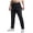 Black, variant on Men Straight Leg Casual Sweat Pants, Drawstring Elastic Waist Zipper Side Pockets Soft Polyester Spandex Pants, Solid Color Lightweight Daily Sports Vacation Lounge Trousers Black XL