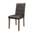 thumbnail image 3 of Brown Faux Leather Upholstered Side Chairs 4pc Set Walnut Finish Wooden Furniture, 3 of 5
