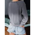 thumbnail image 3 of Chandail en Molleton à Manches Longues pour Femmes Colorblock Teinture sur Nœuds Imprimé Chandail Tops(P-2TG), 3 of 4