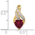 thumbnail image 4 of 10K Yellow Gold Diamond And Created Ruby Polished Heart Pendant - Jbsp, 4 of 5