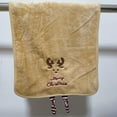 thumbnail image 6 of Beautynvta Christmas Hand Towel for Bathroom, Velvet Fleece Embroidered Hand Towel, Reindeer Pattern Embroidered Design, Soft Absorbent Bath Towel, Holiday Gifts, 29.5''x13.8'', 6 of 6