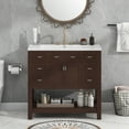 thumbnail image 2 of EUROCO 36" Bathroom Vanity with Top Sink, Modern Bathroom Storage Cabinet with 2 Soft Closing Doors and 6 Drawers, Single Sink Bathroom Vanity, 2 of 7