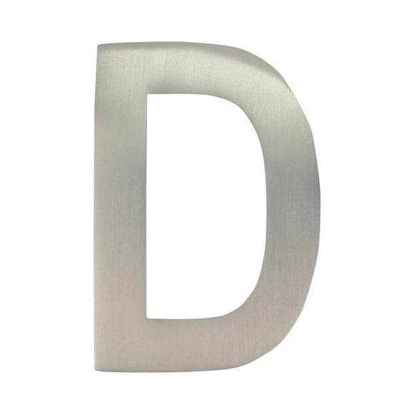 Architectural Mailboxes 3582SN-D 4 in. Brass Floating House Letter D, Satin Nickel