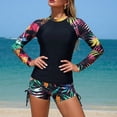 thumbnail image 2 of vigerkar Womens Two Piece Rash Guard & Swim Shorts, Long Sleeve Swim Shirt, Quick Dry Swimsuits UPF 50+ SPF Sun & UV Protection (Pink, M), 2 of 5