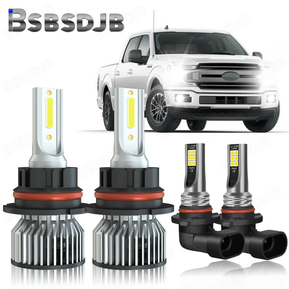 For Ford Expedition 1999-2002 4Pcs LED Headlight Fog Light Bulbs Combo Kit White