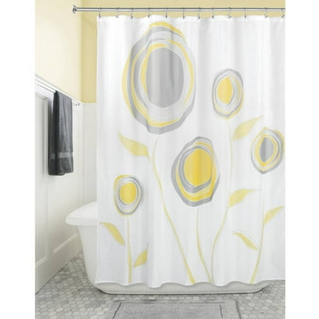 shower yellow curtain gray interdesign marigold standard fabric