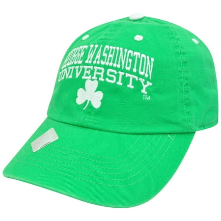 NCAA George Washington Colonials St Patricks Green Garment Wash Clover Hat Cap