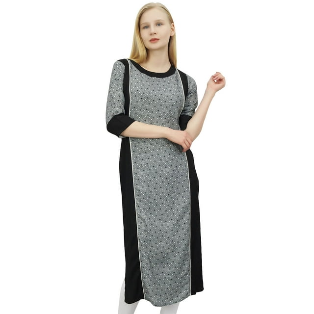 Phagun Kurta Kurti Noire Personnalisée pour Femmes Manches 3/4 Blouse Formelle Indienne-6
