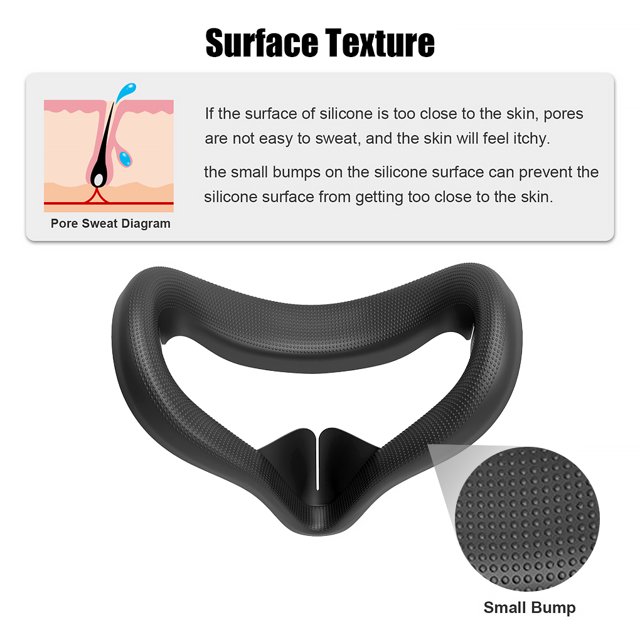 Cubierta de ojos Bloqueo de luz Almohadilla de silicona suave transpirable Cojín de sombreado Reemplazo de piezas Reemplazo para Oculus Quest 2 Negro Guardurnaity EL005194-01B