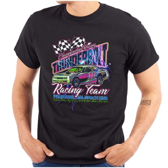 Thunderbolt Stock Car Racing Team Men's Graphic T Shirt Tees Brisco Brands S