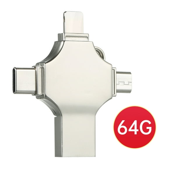 Mistaha 64GB 4-in-1 metal USB Flash drive Mobile phone computer dual-use Mini USB flash drive