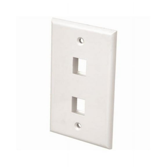 RCA Keystone 2-Port White Modular Wall Plate TPHKP2EV