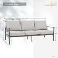 thumbnail image 6 of HAPPATIO Outdoor 3 Seatsofa, Aluminum Single Sofa, Rope Design Backrest, with Comfortable Cushions, All Weather Furniture, for Yard, Deck, Porch, 6 of 6