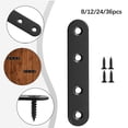 thumbnail image 4 of Supports Droits Noirs 304 Acier Inoxydable Plaques Plates avec Vis 12 Pcs, 4 of 8