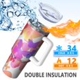 thumbnail image 5 of Butterfly Gift 40oz Tumbler with Handle and Straw, Large Capacity Travel Cup for Hot & Cold Drinks, Double Walled Vacuum Insulated Cup, Butterfly Lover Birthday Gifts for Women Girls, 5 of 6
