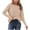 Khaki, variant on WREESH Fashion Pullover Women's Solid Color Long Sleeved Knitted Sweater Round Neck Top Sweater Black